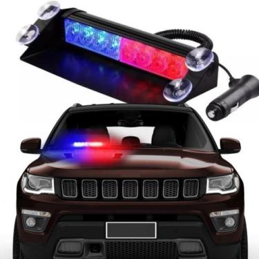 Imagem de Giroflex Led Strobo Parabrisa Azul Vermelho Viatura Policia - JP2 AUTO