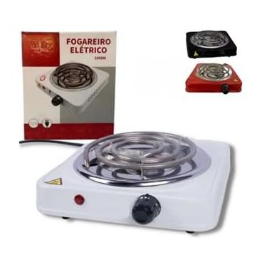 Imagem de Fogão Fogareiro Elétrico 1000W Cooktop 1 Boca 4cores Qualquer Panela Portátil Casa Camping 110V 220V(Branco-220V)