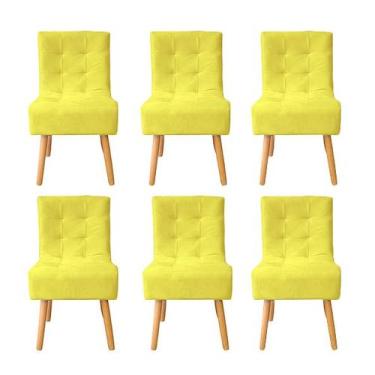 Imagem de Kit 6 Cadeiras Poltrona Sala de Jantar Penteadeira Reforçada Decorativ