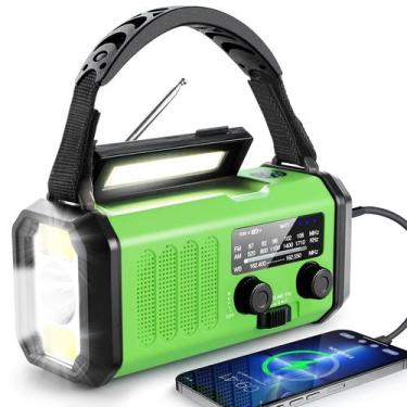Imagem de Rádio de emergência Leaton Hand Crank 10000mAh alimentado por energia 