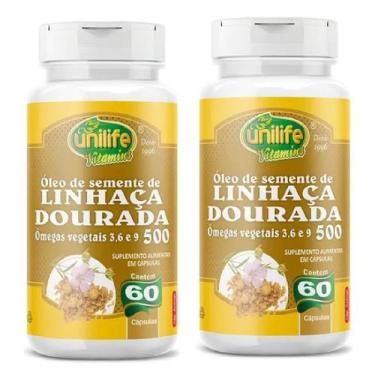 Imagem de Kit 2 Óleo de LInhaça Dourada - Unillife - 60 cápsulas - Unilife