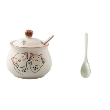 Imagem de Jarra grande e delicada de cerâmica de alta temperatura em estilo japonês - Lucky Cat 350ml