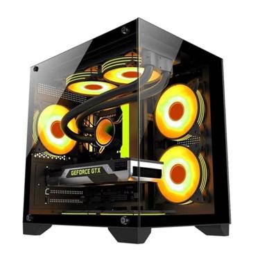 Imagem de Gabinete Gamer Aquário Com 4 Fans Inclusas Para Water Cooler Rgb Tampa Vidro - GB1790