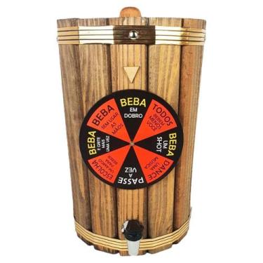 Imagem de Pingometro Adega Tonel Rústico Gira Roleta Shot Decor - Retrofenna Dec