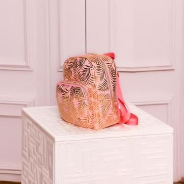 Imagem de Mochila De Costas Feminina Brilhosa Folhas Passeio Cor:Rosa - Innovare