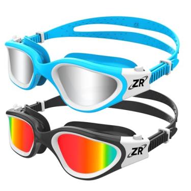 Imagem de Kids Swim Goggles, 2 Packs G1MINI Polarized Swimming Goggles for Girls and Boys, UV Protection Anti-Fog for Child and Youth （RedLens+SilverLens）