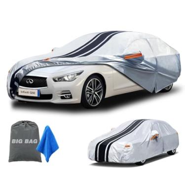 Imagem de [Atualização 2025] Capa de carro personalizada para Infiniti Q50 Sedan (2013-2025), impermeável para todos os climas para automóveis, cobertura externa completa, chuva, sol, neve, proteção UV.