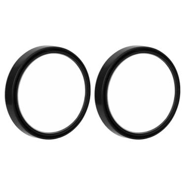Imagem de lasuroa 2 Peças Adesivo Espelho de Ponto Cego para Carro, 5,6cm Redondo Ajustável em 360°Grande Angular Espelho Lateral Convexo para Sedã SUV Caminhão Motocicleta (Preto)