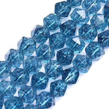 Imagem de GEM-Inside 10 mm contas soltas de pedra preciosa cianita facetada tingida azul Cambay cristal energia pedra poder para fazer joias 38 cm