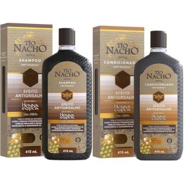 Imagem de Tio nacho Shampoo e Condicionador Antigrisalho, Geleia Real e Henna Egípcia, Uso Diário, 415ml, Kit com 2