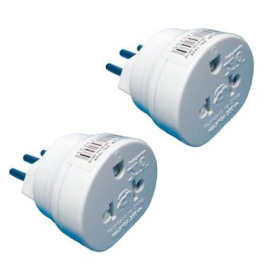 Imagem de 2 Adaptadores Universais 3 Pinos (2P+T) - DNI 7020 - Key west