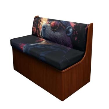 Imagem de GOSTONG 2 capas de assento divididas para sofá, 2 peças, capa de almofada de lontra do mar, capas elásticas para móveis de sofá de tecido respirável