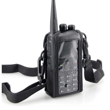 Imagem de SOONTONE Coldre De Nylon Universal Para Rádio Bidirecional Walkie Talkies, Acessórios Com Presilha Cinto E Argola Em D/Alça Transporte Preta, Bolsa Talkie Anytone At-D878Uv At-168Uv