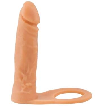 Imagem de Anel Companheiro Auxilar Dupla Penetração Casal Pênis de Borracha Realístico Com Escroto Saco e Ventosa Grande e Grosso Penisde Silicone Realista Dildo Pinto Pau Consolo Rola Silicone capa peniana