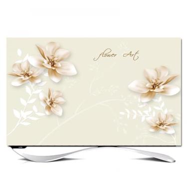 Imagem de HSTANGKY Capa de TV interna para TV LCD LED capa contra poeira pano impressão floral TV capa protetora à prova de poeira decorativa pendurado e desktop display interno escudo arte telas capa-flor 1||