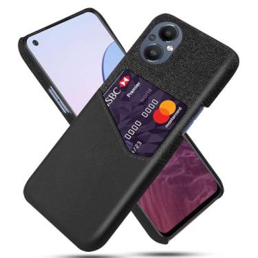 Imagem de Capa para Oneplus Nord N20 5G,Tela e tampa de couro PU,Antideslizante,360°cobertura completa à prova de choque com 1 slot de cartão atrás,Prevenção de queda-Black