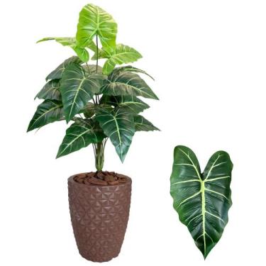 Imagem de Planta Artificial Jiboia Com Vaso Completo Casca Decoração - Flor Imp