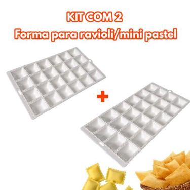 Imagem de Kit com 2 Formas Para Ravioli e Mini Pastel Faz 24 Recheado - Injetemp