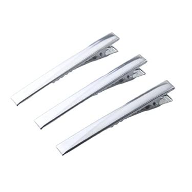Imagem de MAHAVIMOKSA Atacado 200 peças 32 mm/1,25" prata plana única garra jacaré grampos de cabelo para artesanato DIY (32 mm)