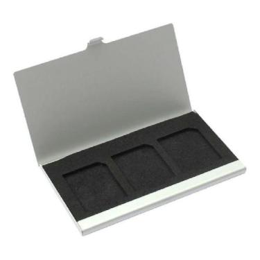 Imagem de Case Sd Aluminio Porta Cartão De Memoria Sdhc 3 Cartões - AE
