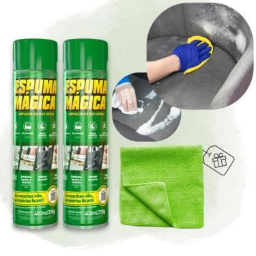 Imagem de Kit 2 Espuma Mágica Estofados + Pano Microfibra Proauto