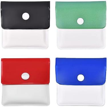 Imagem de Bolsa de cinzeiro portátil de bolso, 4 peças, reutilizável, à prova de fogo, PVC, à prova de cheiro, cinzeiro ecológico para viagens ao ar livre