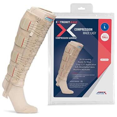Imagem de EXTREMIT-EASE Roupa de compressão 30-50 mmHg compressão inferior da perna (alta, G) em bronze – ideal para inchaço de linfedema leve a moderado, insuficiência venosa e edema pós-operatório