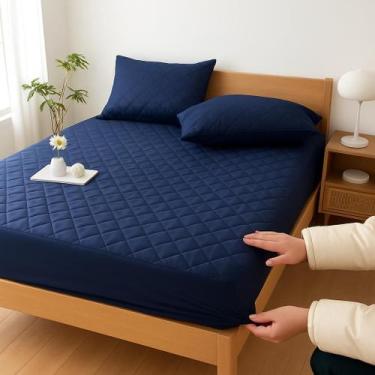 Imagem de Lençol Protetor Ajustável Macio Impermeável Decorativo Colchão Berço, 