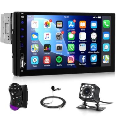 Imagem de Rádio automotivo com tela sensível ao toque de Din único com Bluetooth, tela LCD HD de 17 polegadas, rádio automotivo 1 Din com link espelhado, EQ, rádio FM SWC, leitor de MP5 para carro, suporte USB