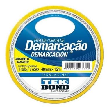 Imagem de Fita Adesiva Demarcação D Solo 48x15 Tekbond Cor Amarelo
