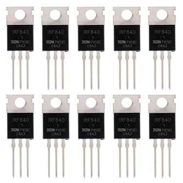 Imagem de BOJACK IRF840 MOSFET IRF840N 8 A 500 V IRF840 N-Channel MOSFET Transistor TO-220AB (pacote com 10 peças)