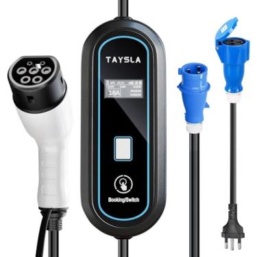 Imagem de TAYSLA Carregador Portátil Carro Elétrico 32A 7KW com Adaptador Cabo de 5M EVSE Carregador CEE Plug Tipo 2 Wallbox para Veículo Elétrico BYD