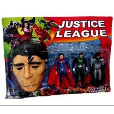 Imagem de Kit Brinquedo liga da justiça 3 Bonecos + 1 Máscara - League Justice
