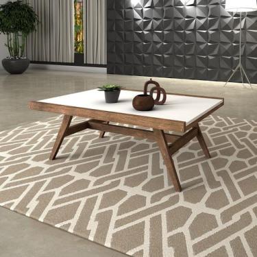 Imagem de Mesa Elegance Branco  Central Para Decoração Retro Retangular - Start 