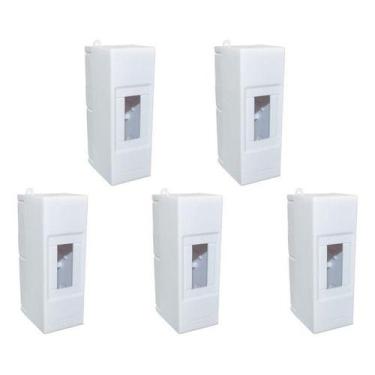 Imagem de Kit com 5 quadro distribuição 2 modulos branco steck ref ssct2 - SEMEL