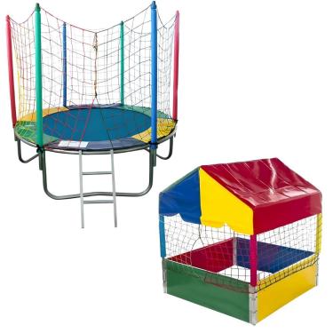 Imagem de Kit Cama Elástica Pula Pula 1,83m Média + Piscina De Bolinhas 1,00m Infantil Playground