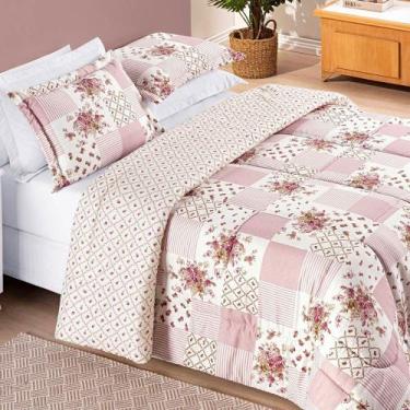 Imagem de Kit Edredom Dupla 2,60m x 2,40m Bouti 03 Peças - Rosa Matura - Bia Enx