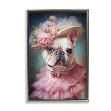 Imagem de Stupell Industries Design de arte de parede feminino vitoriano francês francês emoldurado cinza por Wumples, 78 x 53