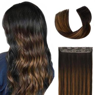 Imagem de Extensões de cabelo Winsky Real Human Hair Brown Balayage 100g