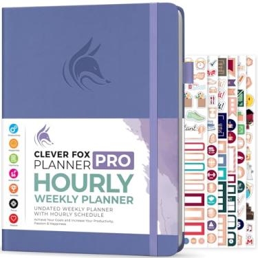 Imagem de Clever Fox Agenda Planner PRO – Planejador de vida semanal e mensal sem data com horários, agenda de compromissos e organizador diário, A4 (lavanda)