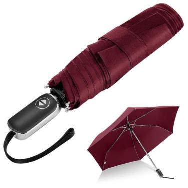 Imagem de Guarda-chuva LEAGERA Automatic Dobrável Pocket Travel Vermelho Escuro