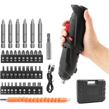 Imagem de Parafusadeira furadeira chave de fenda eletrica de 3.6v furadeira/parafudadeira 3.6V kit parafusadeira com 47pcs conjunto com 47 pcs com furadeira e chave de fenda eletrica