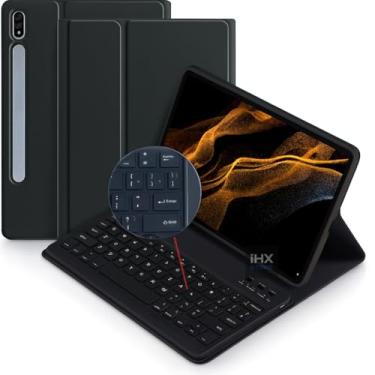 Imagem de Capa Case Premium para Samsung Galaxy Tab S9 Fe / S9 / S10 FE - com Teclado Touchpad e Compartimento para Pencil (PRETO)