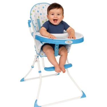 Imagem de Cadeira de Alimentação Infantil Bebê Azul Menino Baby Style