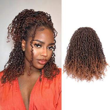 Imagem de GIX Cabelo de crochê Yanky Twist - 15 cm, 8 pacotes (240 fios) ombré marrom pré-torcido macio primavera mini torção curto Bob Passion Twist, tranças de crochê trança cabelo (15 cm, T30-8P)