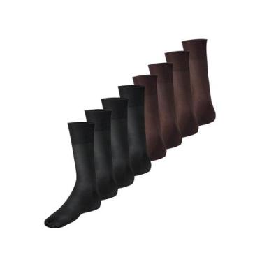 Imagem de Kit com 8 Pares de Meias Social Meianyl 6002-001 Colorido - LUPO, Pret