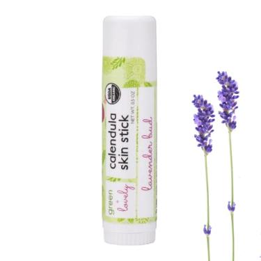 Imagem de Green + Lovely Loção Orgânica Em Bastão De Calêndula Para Pele, Bálsamo Hidratante, Pomada, Creme Multiuso As Mãos E Corpo, 0,5 Oz., Broto Lavanda (Conjunto Com 2 Tubos)