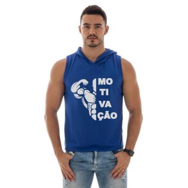 Imagem de Camiseta Regata De Academia Com Capuz Leve E Confortavel Estampada Mot