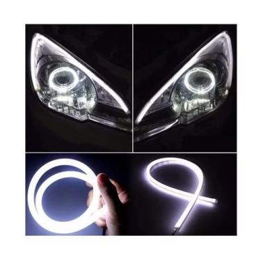 Imagem de Par Fita Barra Led Neon 12v Para Farol 30cm Branca - S.G STYLE