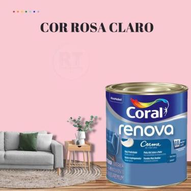 Imagem de Tinta Parede Rosa Acrílica Fosca Coral Renova 800ml, ROSA CLARO